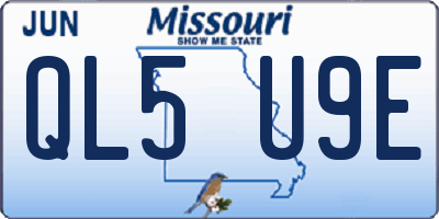 MO license plate QL5U9E