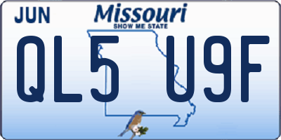 MO license plate QL5U9F