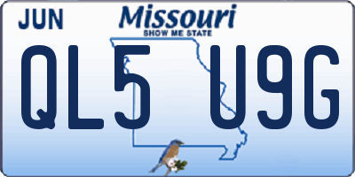MO license plate QL5U9G