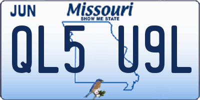 MO license plate QL5U9L