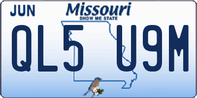 MO license plate QL5U9M