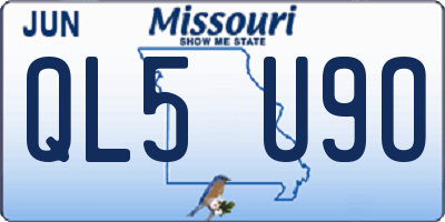 MO license plate QL5U9O