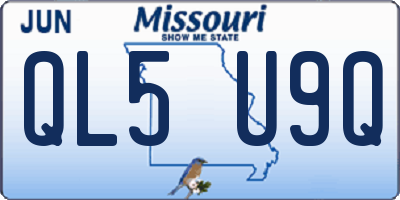 MO license plate QL5U9Q