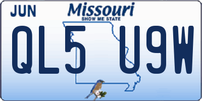 MO license plate QL5U9W