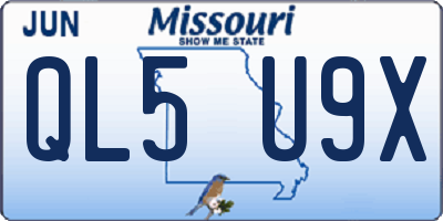 MO license plate QL5U9X