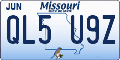 MO license plate QL5U9Z