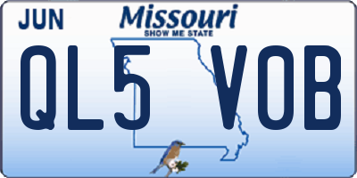 MO license plate QL5V0B