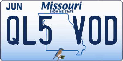 MO license plate QL5V0D
