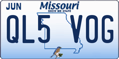 MO license plate QL5V0G