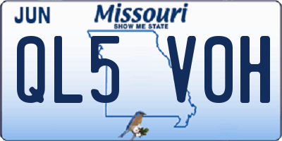 MO license plate QL5V0H