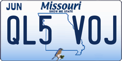 MO license plate QL5V0J