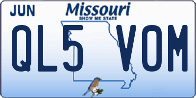 MO license plate QL5V0M