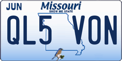 MO license plate QL5V0N