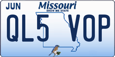 MO license plate QL5V0P