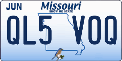 MO license plate QL5V0Q