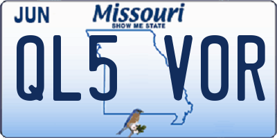 MO license plate QL5V0R