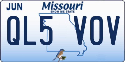MO license plate QL5V0V