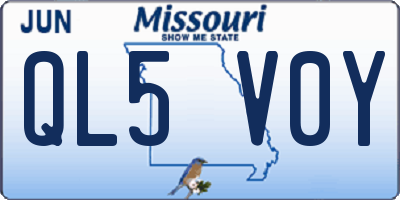 MO license plate QL5V0Y