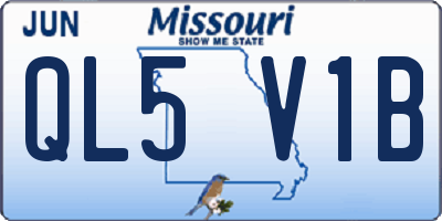 MO license plate QL5V1B