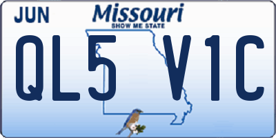 MO license plate QL5V1C