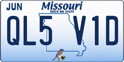 MO license plate QL5V1D
