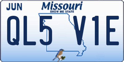MO license plate QL5V1E