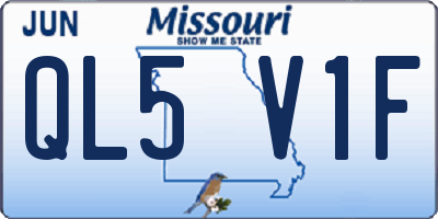 MO license plate QL5V1F