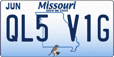 MO license plate QL5V1G