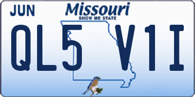 MO license plate QL5V1I