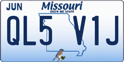 MO license plate QL5V1J