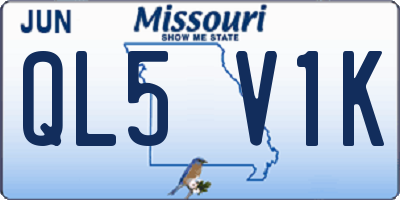 MO license plate QL5V1K
