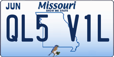 MO license plate QL5V1L
