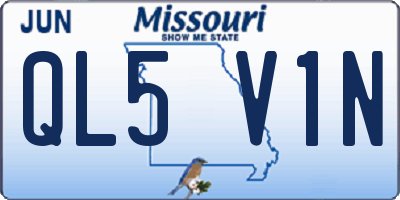 MO license plate QL5V1N