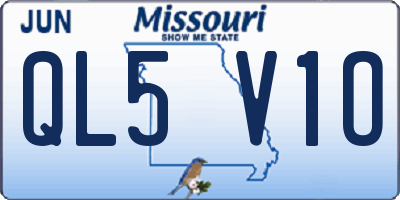MO license plate QL5V1O
