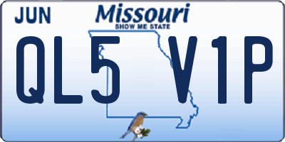 MO license plate QL5V1P
