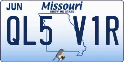 MO license plate QL5V1R