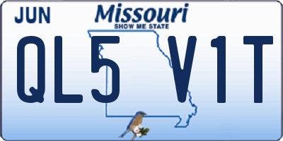 MO license plate QL5V1T