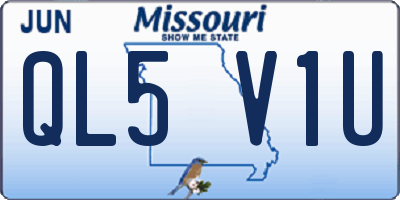 MO license plate QL5V1U