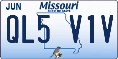 MO license plate QL5V1V