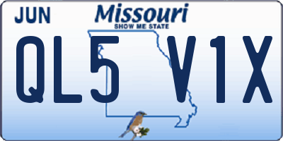 MO license plate QL5V1X
