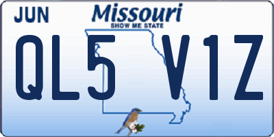 MO license plate QL5V1Z