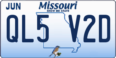 MO license plate QL5V2D