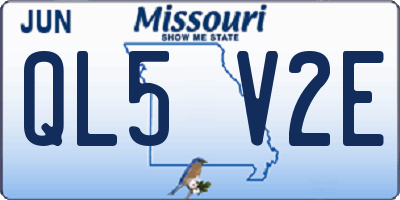 MO license plate QL5V2E