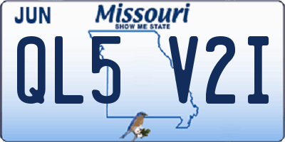 MO license plate QL5V2I