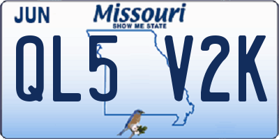 MO license plate QL5V2K