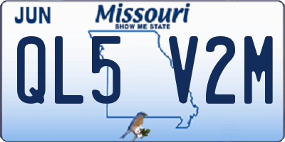MO license plate QL5V2M