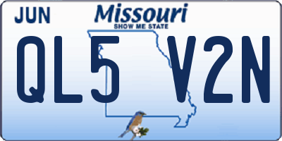 MO license plate QL5V2N