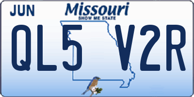 MO license plate QL5V2R