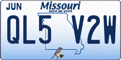 MO license plate QL5V2W