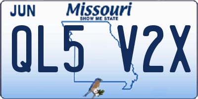 MO license plate QL5V2X